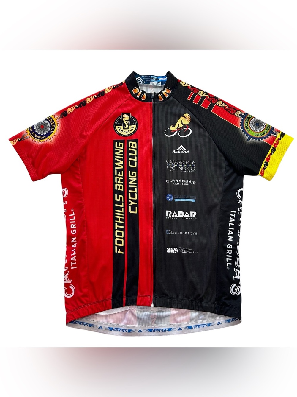 Ascend Elevate Cycling Jersey Men’s L Foothills Brewing Full-Zip Winston-Salem